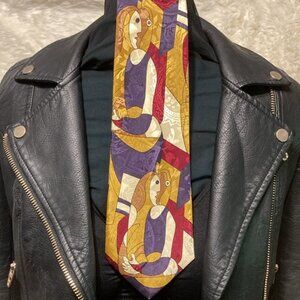 VTG Picasso inspired handmade Neckwear by Enigma SILK TIE
